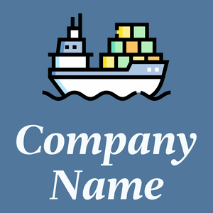 Cargo ship logo on a San Marino background - Business & Consulting