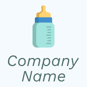 Baby bottle logo on a Alice Blue background - Agricultura
