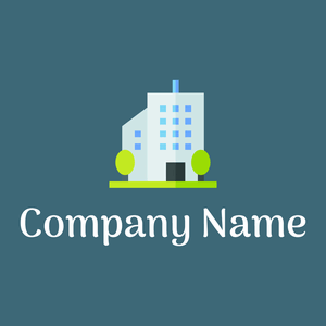 Office building logo on a Ming background - Negócios & Consultoria