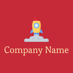Rocket logo on a Brick Red background - Abstracto