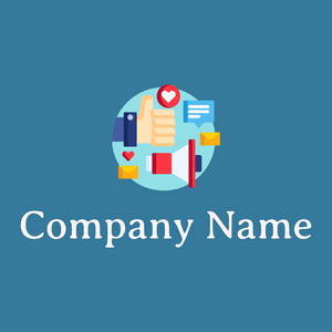 Digital campaign logo on a Lochmara background - Business & Consulting