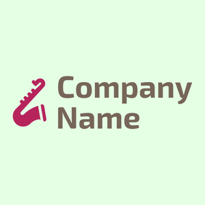 Pink Saxophone logo on a Honeydew background - Arte & Entretenimiento
