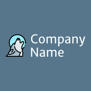 Wolf logo on a Kashmir Blue background - Animais e Pets