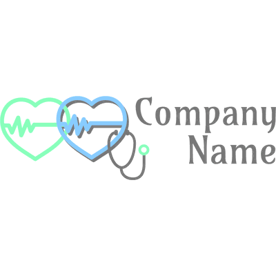 Corazones latiendo y logotipo del estetoscopio - Medical & Farmacia Logotipo