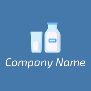 Milk logo on a Steel Blue background - Agricultura