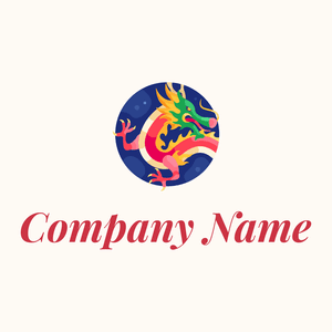 chinese Dragon logo on a Floral White background - Dieren/huisdieren
