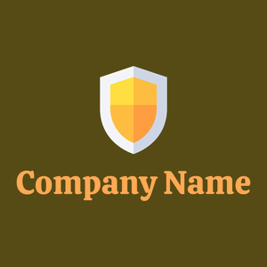 Shield logo on a olive background - Web