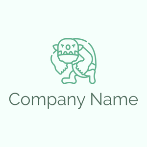 Ogre logo on a Mint Cream background - Abstrato