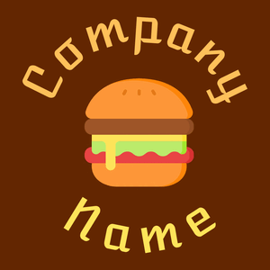 Hamburger logo on a brown background - Comida & Bebida