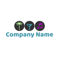 Logotipo de martini y música de Palmtree - Viajes & Hoteles Logotipo