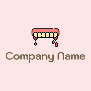 Teeth logo on a Misty Rose background - Abstrait
