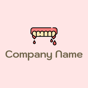 Teeth logo on a Misty Rose background - Abstracto