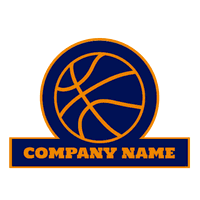 Logotipo deportivo de baloncesto naranja - Deportes Logotipo