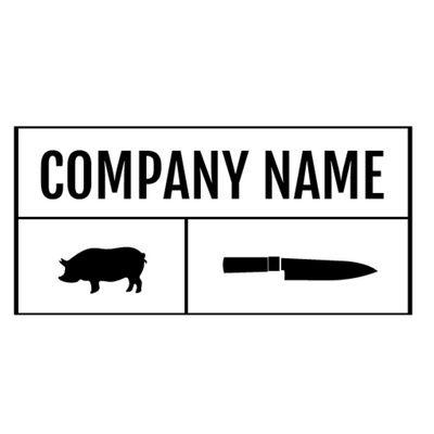 Logo con cerdo y cuchillo - Alimentos & Bebidas Logotipo