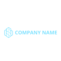 Logo with a pale blue building - Construction & Tools
