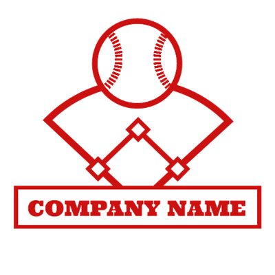 Logo deportivo de béisbol rojo - Deportes Logotipo