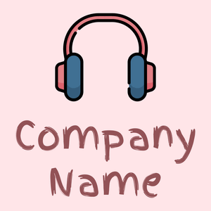 Black Headphones on a Misty Rose background - Computadora