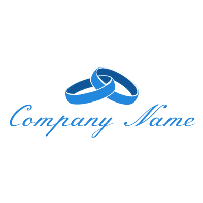 Logo mit zwei blauen Ringen - Hochzeitsservice