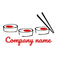 Logo con sushi y palillos - Alimentos & Bebidas Logotipo