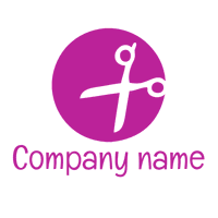 Logo con icono de tijeras en un círculo rosa - Moda & Belleza Logotipo