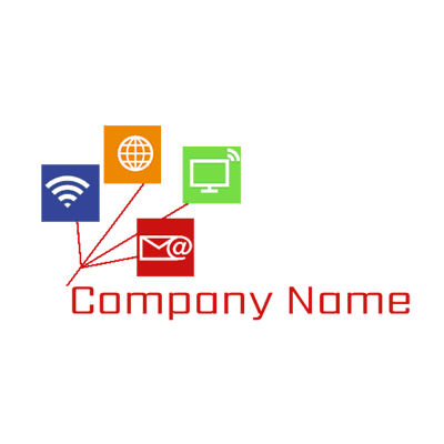 Logotipo con diferentes conexiones informáticas - Internet Logotipo
