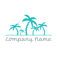 Logo palmeras azules - Viajes & Hoteles Logotipo