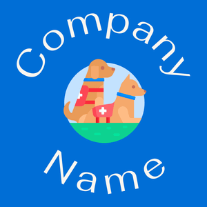 Dog logo on a Navy Blue background - Tiere & Haustiere