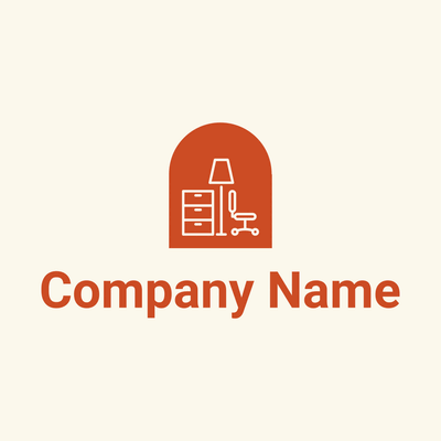 Logotipo de oficina sobre fondo naranja - Muebles de casa Logotipo