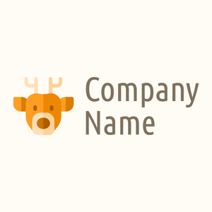 Dark Tangerine Deer on a Floral White background - Animali & Cuccioli