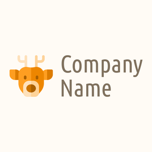 Dark Tangerine Deer on a Floral White background - Dieren/huisdieren