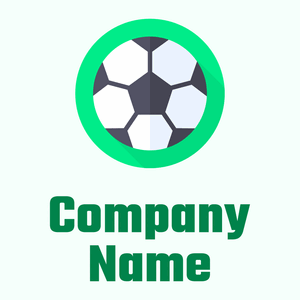 Football ball logo on a Mint Cream background - Sport