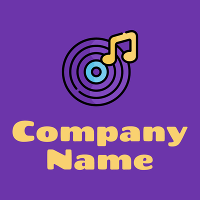 Vinyl logo on a Purple background - Fotograpía