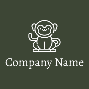 Monkey logo on a Mallard background - Animali & Cuccioli