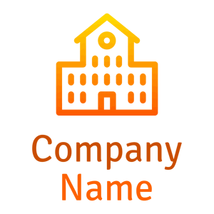 Orange gradient school logo on a white background - Educación