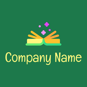 Spell book logo on a Dark Spring Green background - Abstracto