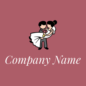 Wedding couple logo on a Coral Tree background - Moda & Belleza