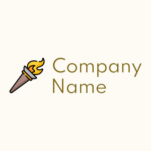 Torch logo on a Floral White background - Abstract