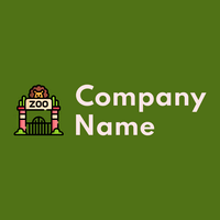 Zoo logo on a Olive Drab background - Animali & Cuccioli