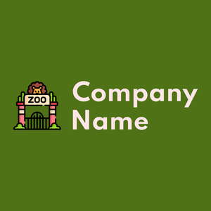 Zoo logo on a Olive Drab background - Tiere & Haustiere