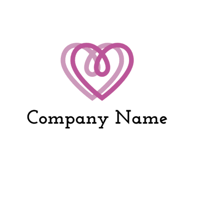 Logo corazón duplicado - Servicio de bodas Logotipo