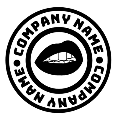 Mund mit Zähnen in Kreisen Logo - Partnervermittlung Logo
