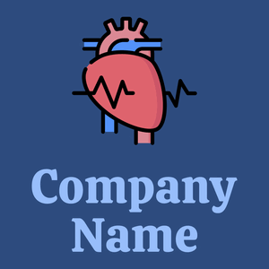 Heart logo on a Blue background - Hospital & Farmácia