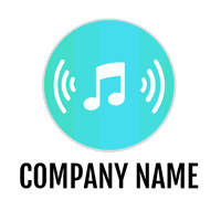 Logotipo de nota musical reverberante - Juegos & Entretenimiento Logotipo
