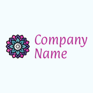 Mandala logo on a Azure background - Floral