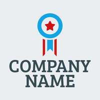 Logotipo medalla estrella azul y roja - Comunidad & Sin fines de lucro Logotipo