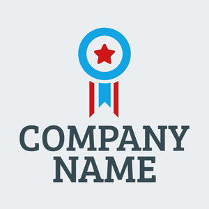 Blue and red star medal logo - Comunidad & Sin fines de lucro