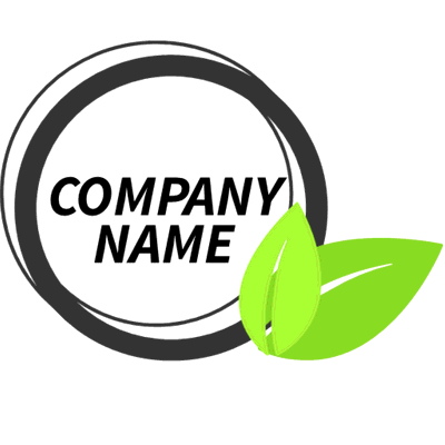 Logo de un círculo con dos hojas verdes - Medio ambiente & Ecología Logotipo
