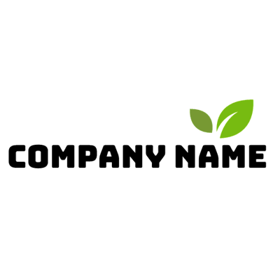 Business logo with two green leaves - Medio ambiente & Ecología