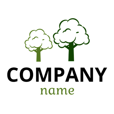 Logo empresarial con dos árboles verdes - Paisage Logotipo