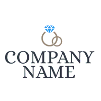 Geschäftslogo mit zwei Ringen - Hochzeitsservice Logo